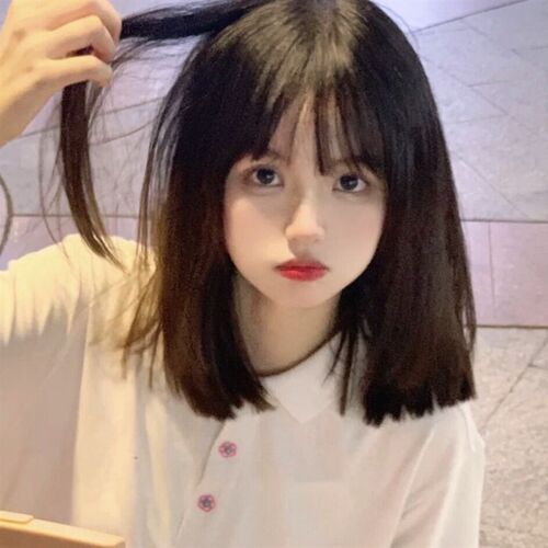 假发女中长d发自然全头空气刘海长直发逼真锁骨发减龄短直发全头