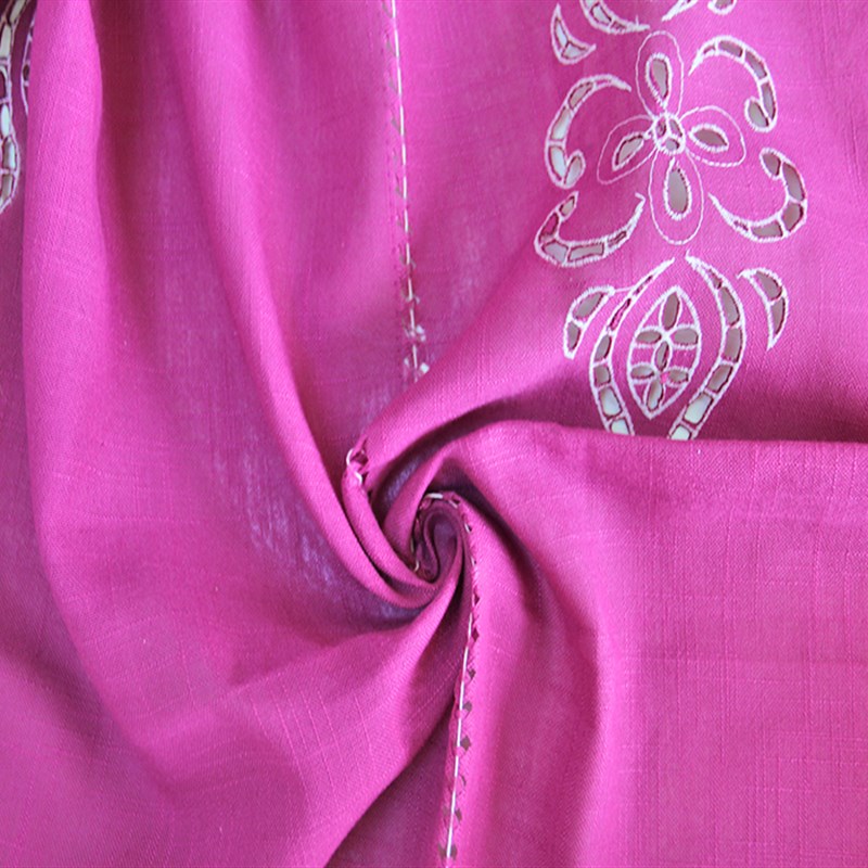 玫红中式遮光成品法式美式乡村手工镂空拼接窗帘阳台透光不透人