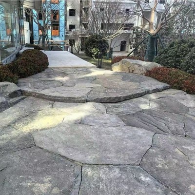 天然石材日式花园不规则庭院铺路地砖定制异型碎拼户外冰裂纹地砖
