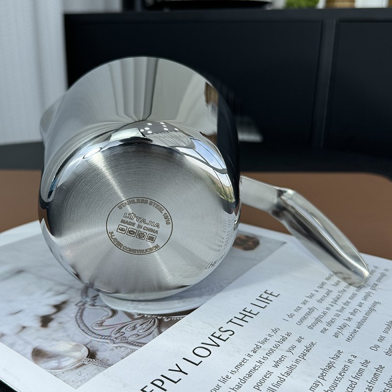 早餐打蛋 304不锈钢迷你奶锅三层钢户外加厚烘焙刻度量杯热油小锅