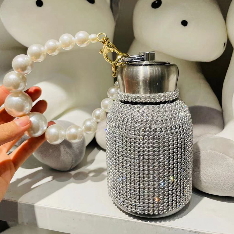 高颜值小仙女水杯大肚可爱保温杯ins网红便携满钻杯子304 不锈钢