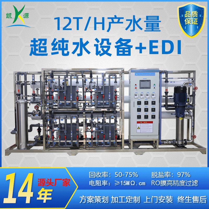 厂家直销12吨超纯水设备半导体用水过滤器RO反渗透+edi高纯水系统