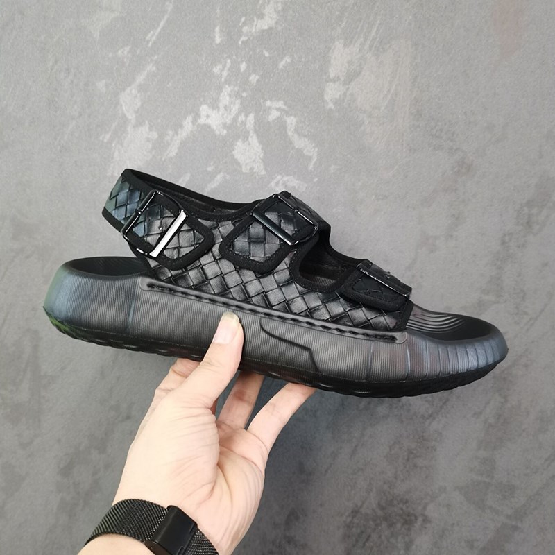 凉鞋男夏季开车2024新款编织中年防滑耐磨爸爸休闲外穿拖鞋沙滩鞋