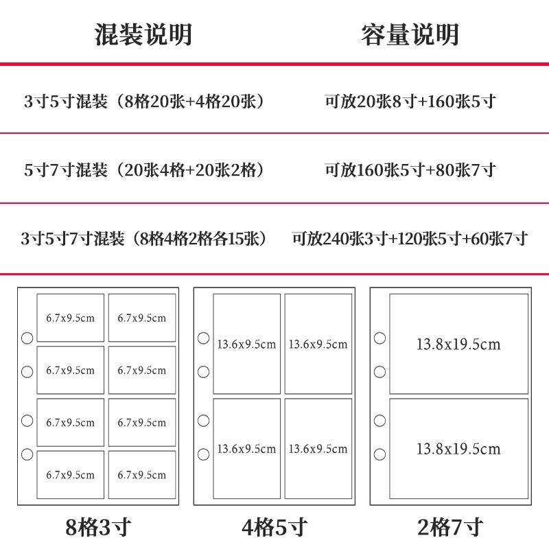 3寸5寸7寸相簿大容量宝宝纪念册家庭活页收纳本3R5R照片情侣影集