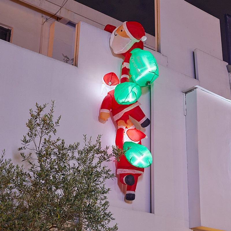 圣诞节老人爬墙爬窗户外大型充气气模商场橱窗装饰品场景布置道具