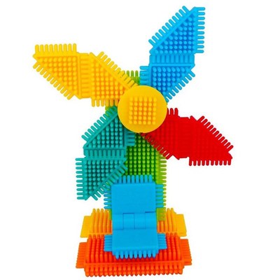 软体鬃毛益智拼装积木拼插刺刺大建构拼插积木男女益智建构颗粒