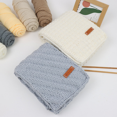 围巾手工编织diy材料包毛线手织围脖送男朋友男款情人棉男生冬季