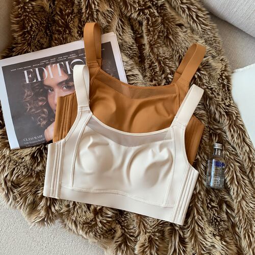 无痕内衣女大胸显小收副乳防下垂薄杯无钢圈全P罩杯抹胸大码文胸