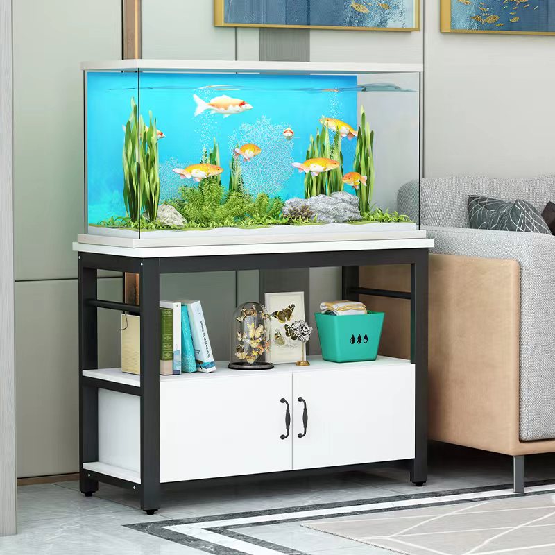 简易欧式鱼缸柜金属鱼缸架子客厅家用鱼缸底柜储物柜定制鱼缸底柜