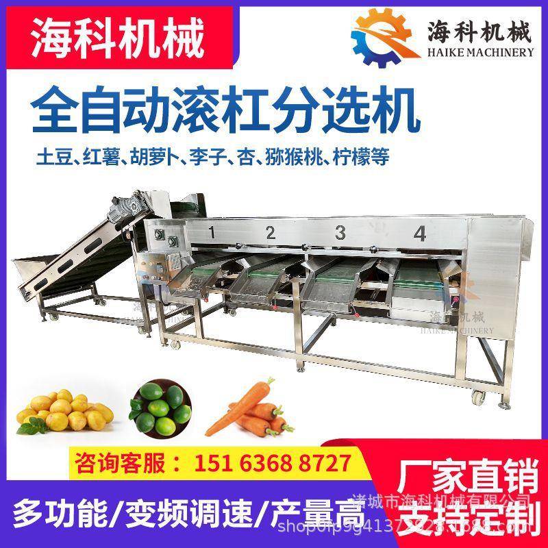 土豆分选机番茄千禧果沃柑芒果荔枝滚杠式分级机柠檬小龙虾选果机