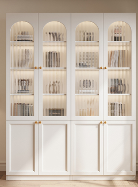 书柜带门陈列柜玻璃门书柜客厅展示柜组合书柜拱形收纳Z柜置物柜