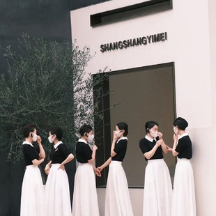 美容院工作服女美容师酒店服务员珠宝前台高Q级时尚套装新款工装