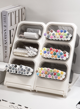 桌面收纳盒学生办公室文具置物架书桌马克笔斜插笔筒桌Z上斜口笔