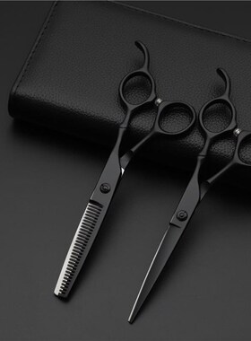 供应平剪牙剪剪头发剪刀发型师剪刀黑色理发剪刀美发剪刀