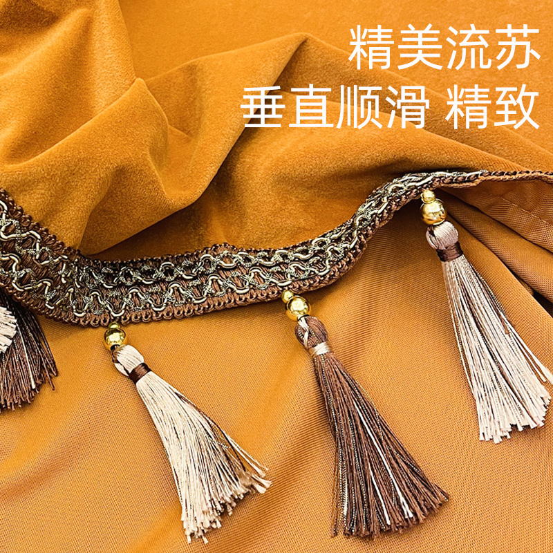 桌布大圆桌新中式酒店餐厅家用定制高级感方桌台布国风橙色会议室