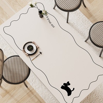 高级感奶油风桌布防水防油免洗防烫简约现代皮革桌垫餐桌垫茶几布