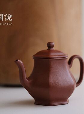 闻说躬耕堂吕伟九十年代老朱泥酒仙G紫砂壶 纯手工褶皱宜兴原矿