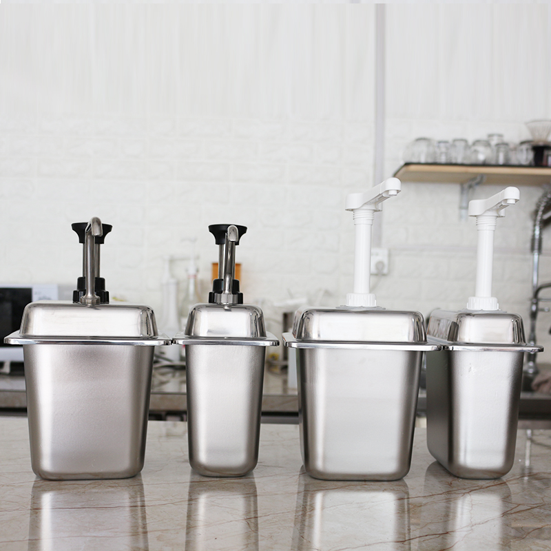 按压瓶奶茶店压汁壶摩卡酱泵压壶可调节出量不锈钢酱压泵10~30CC