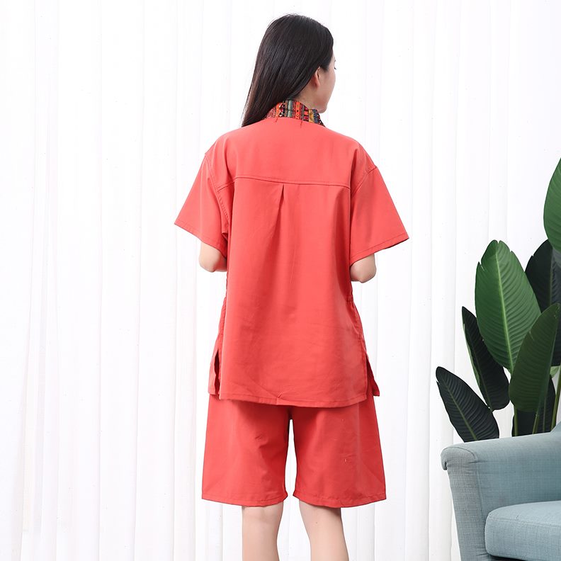 高档大码套装浴家居睡衣服汗蒸服女款亚麻棉情侣桑拿韩版服
