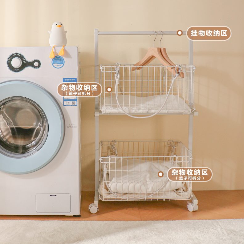 物衣架家用收纳收纳整理晾可移动手推子脏衣篮品神器架卧室次净晒