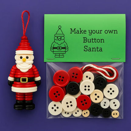 新款 DIY Button Snowman Ornament Kit DIY纽扣雪人装饰套件
