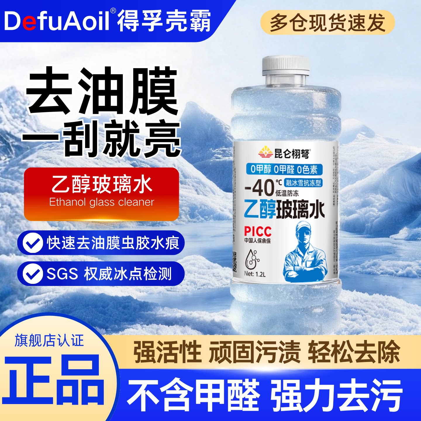 乙醇型汽车玻璃水防冻零下40图片