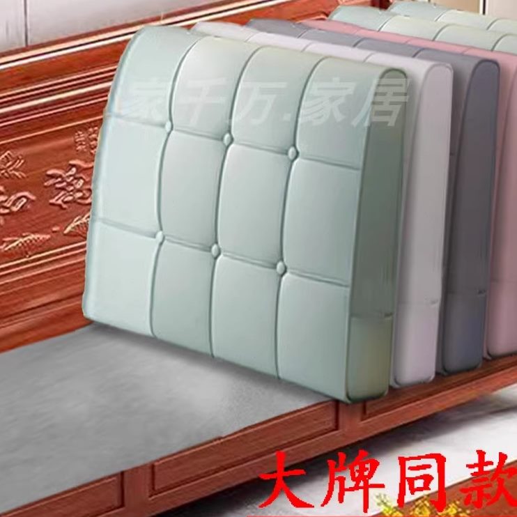 海绵中式老式一体垫弧形客厅布科技靠枕方形大靠背后实木布艺沙发