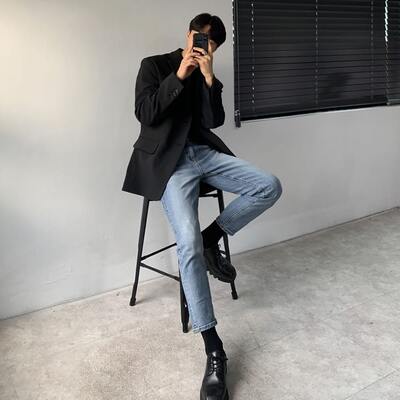 西痞季宽松男休闲西装外套港风帅春秋西服男款上衣男单士韩版单件