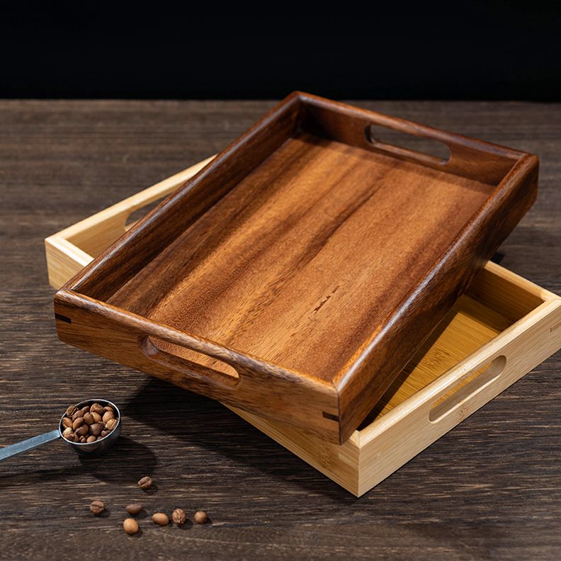 托盘子长方形实木茶盘托盘木质手冲咖啡家用杯日式胡桃木盘收纳盘