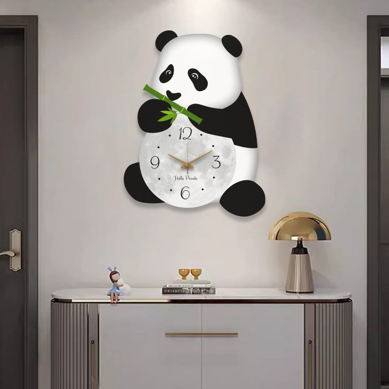 钟表挂钟 锺招财猫静音钟石英钟客厅家用挂表画创意时钟卡通挂墙