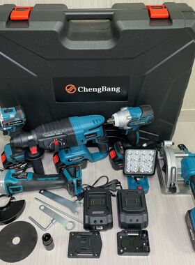 (可1台代发编号211)跨境外贸套装电动工具锂电工具6件套A(MT插口)