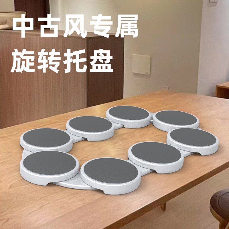 可携式餐桌旋转托盘家用餐盘桌盘转盘圆盘盘子Q长条桌长桌隔热防