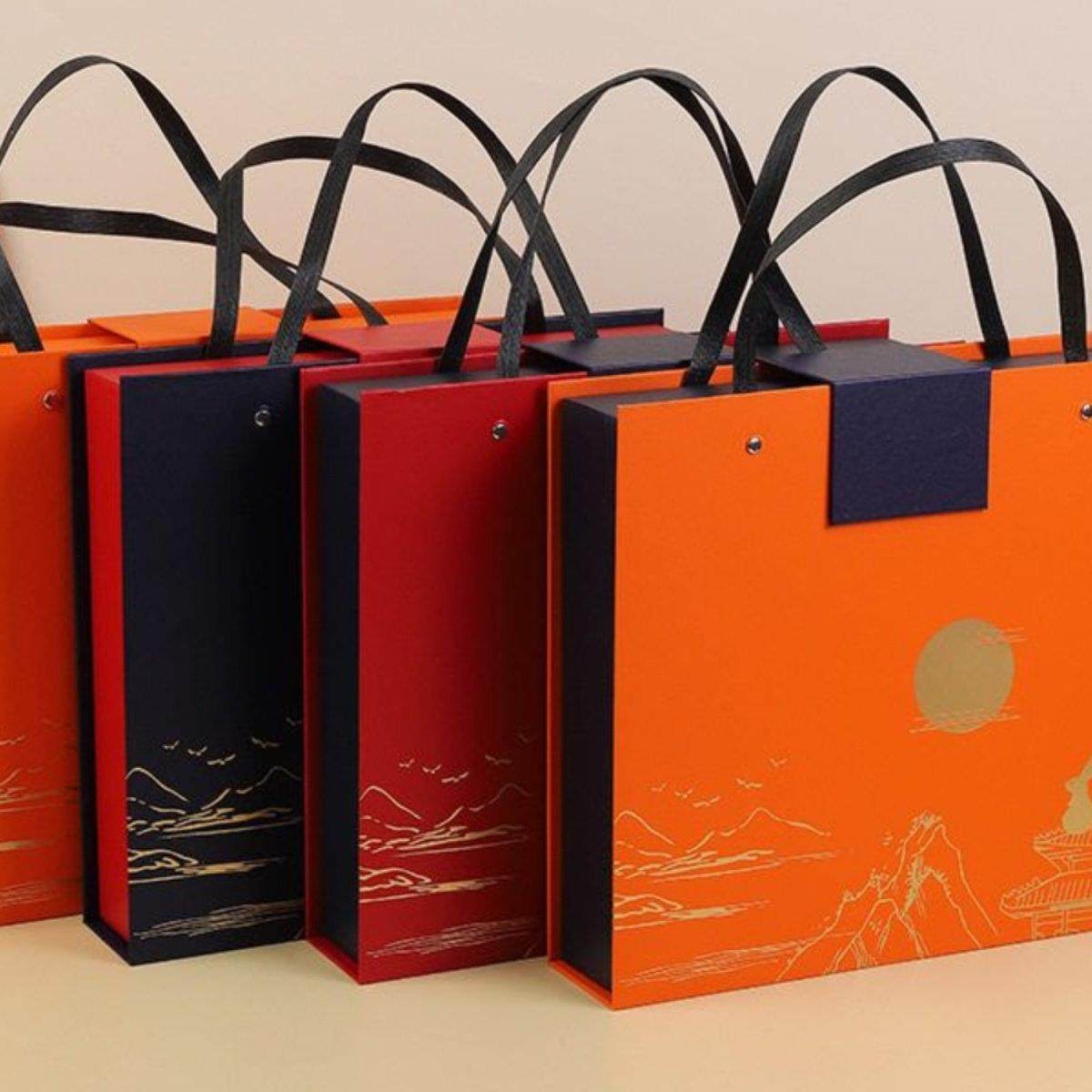 中秋礼盒月饼礼盒空盒子高端中秋月饼礼盒高端包装盒背包礼盒