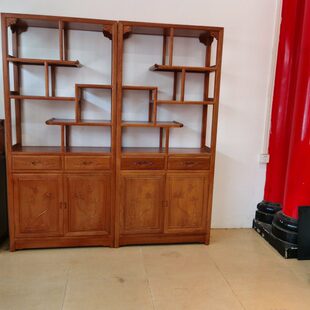 红木博古架菠萝格多宝阁实木客厅新中式隔厅置物架茶叶柜1.8米90