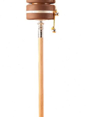 藏式超大号皮手摇转轮家用摆件六字手摇转筒实木合金双层10万遍