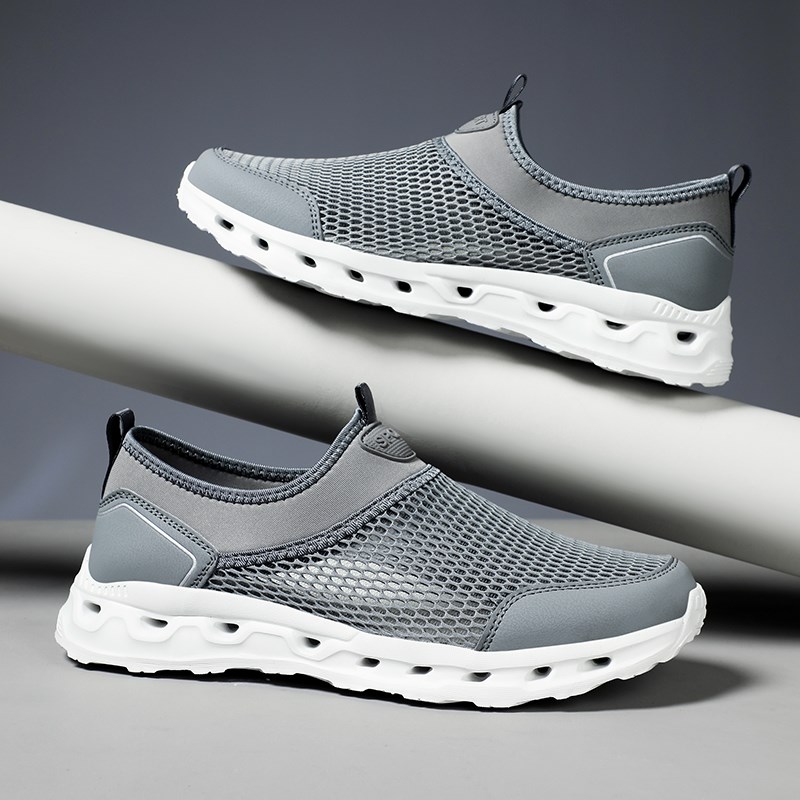 网鞋男轻便透气防臭夏季单网鞋底透气超大码男鞋464748套脚懒人鞋