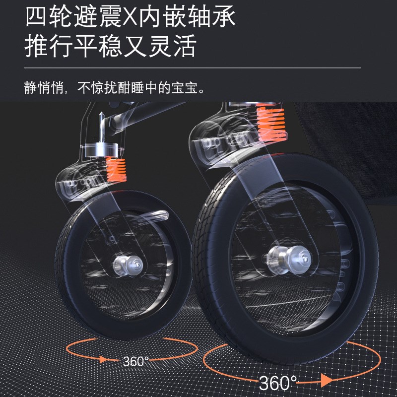 婴儿车轻便可坐可躺多功能儿童双向宝宝折叠遛娃宝宝手推车