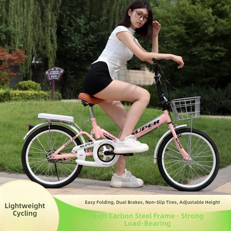 自行车成人可折叠女性20英寸22英寸免安装充气便携式青年大学生交