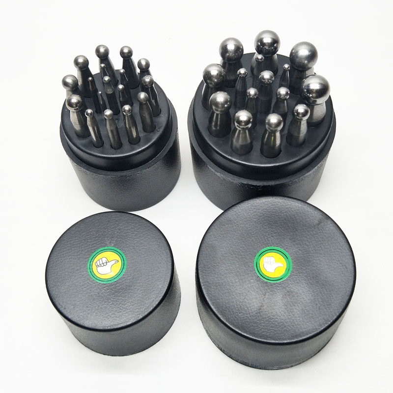 圆形窝作四方窝钻套装圆冲头DIY制作铃铛金银铜首饰加工打金工具