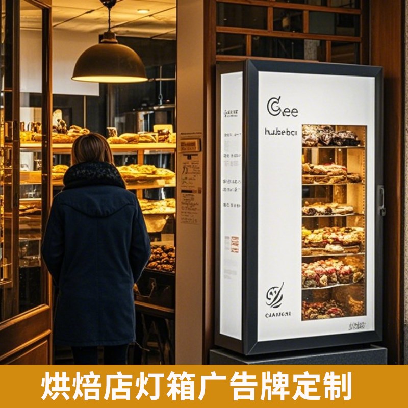 烘焙店灯箱定制广告牌定做门口招牌悬挂墙式喷绘广告展示牌P-1-WH