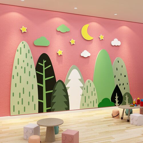 幼儿园墙面装饰环创主题成品文化大厅形象环境布置材料Z托管班贴