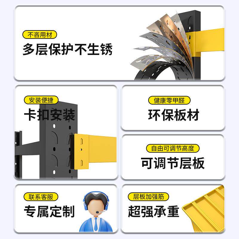 仓储货架置物架库家用杂米物架1.米1820仓.5多层小铁架子冷2轧钢承重