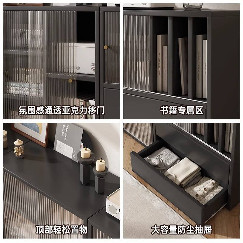 实木书柜自由组合卡莱克日式矮柜家用防尘收纳靠墙带柜门储物柜子
