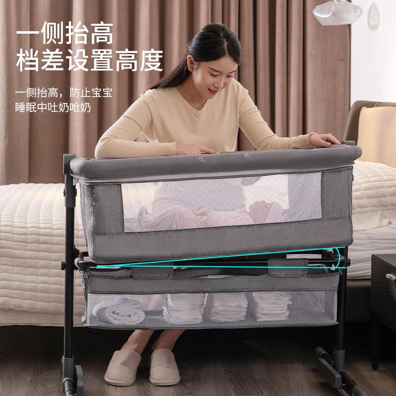 婴儿床新生儿多床拼宝接大床宝摇床篮bb儿童床摇床功能移动可124