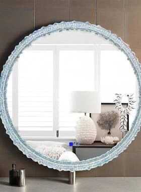 居家可触摸形卫间浴室生镜子高清除雾智能镜浴室圆镜l285调ed镜光