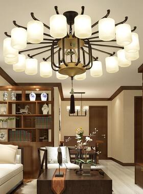 温馨酒店别墅大厅工程卧L具E大D灯新中式吊灯简约方餐厅室955客厅