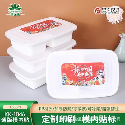 次餐性磨砂打包盒长方形塑料盒子外卖耐高温当一快KK系列整餐盒带