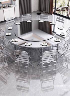 用折不锈钢可折叠转盘餐饭桌吃饭圆桌桌叠子家酒店RJL酒席桌人餐