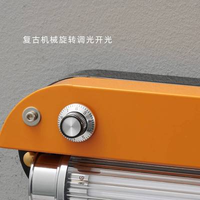 中古壁灯复古怀旧卧室床头过道工业风可调节亮度免布线置物架壁灯