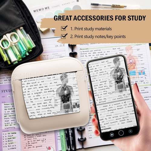 跨境畅能销X便6迷你携式片热敏打印机英文TFDX数码照标签打印智无